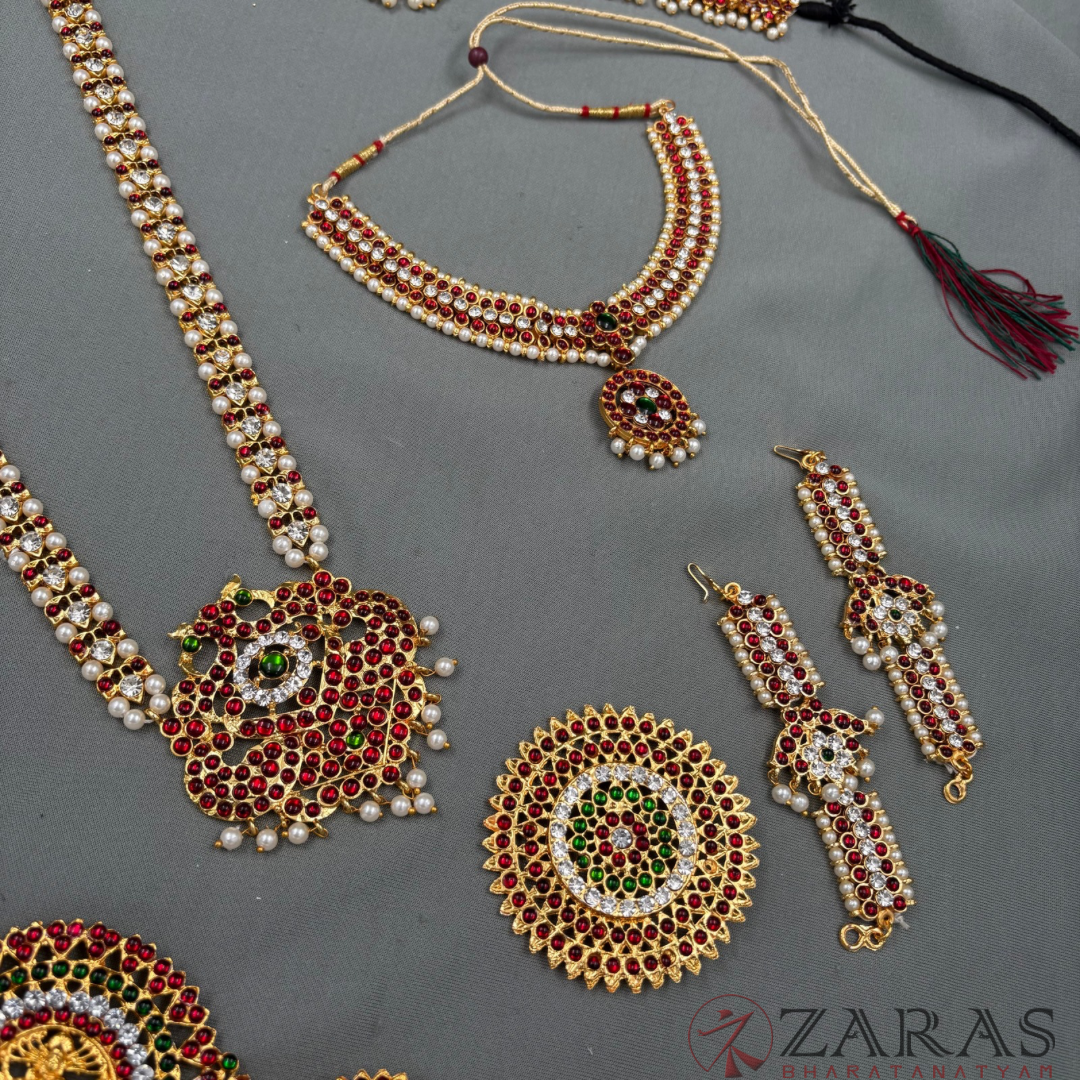 Bharatanatyam Dance Jewellery - Sow, Leaf & Natraj Full Set RG Kemp CG