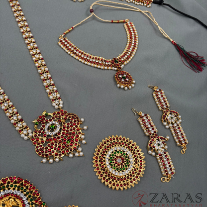 Bharatanatyam Dance Jewellery - Sow, Leaf & Natraj Full Set RG Kemp CG