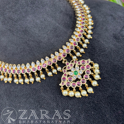 Bharatanatyam Dance Premium Jewellery - Drop Leaf Necklace PG Kemp Beads