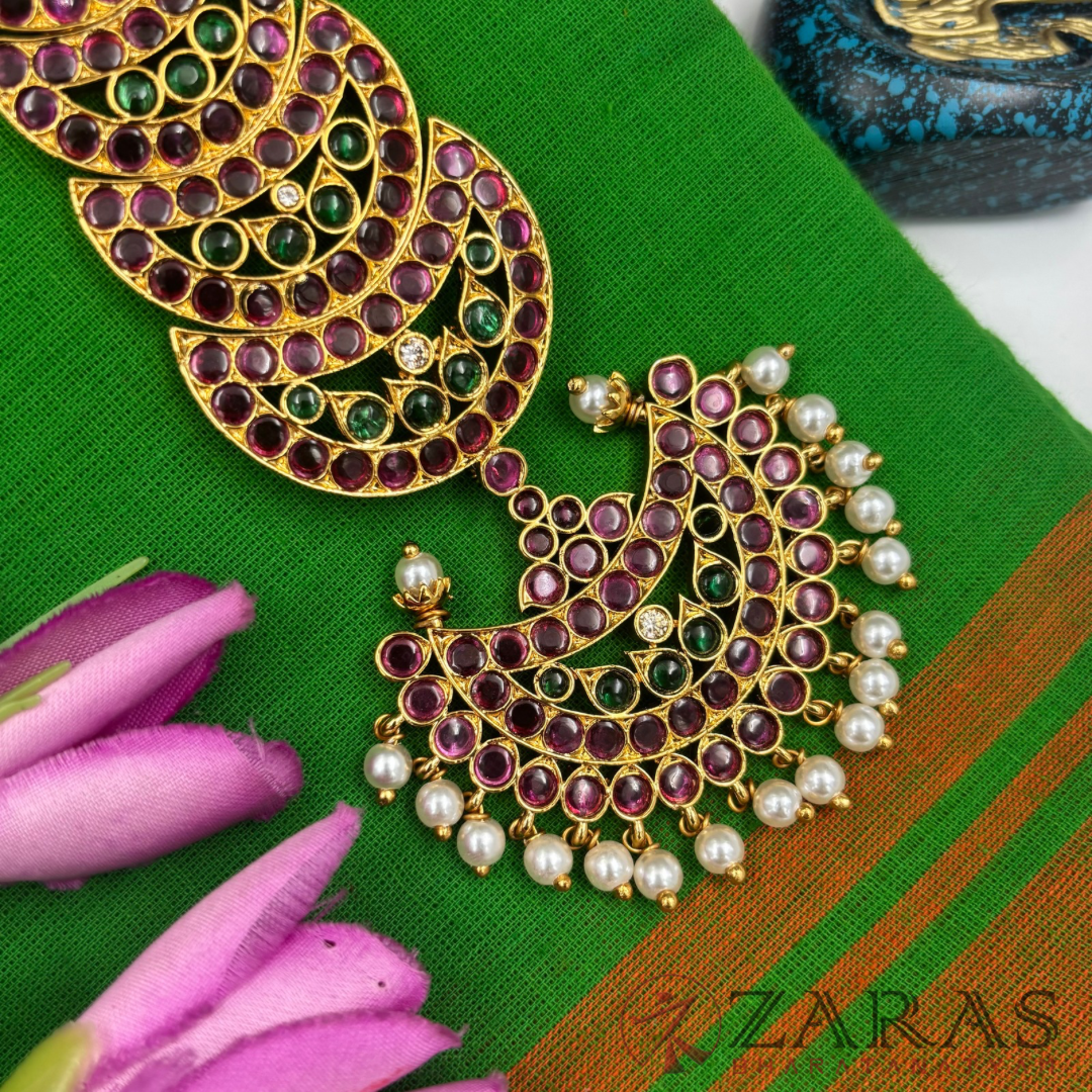 Bharatanatyam Dance Premium Jewellery - 5 Step Moon PG Kemp Netti Chutti