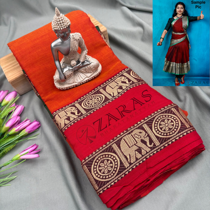 Ready-to-wear Dance Practice Sarees – Pre-Stitched (Set of 3 Pcs – Skirt, Pallu & Side Fan without Blouse) D Elephant