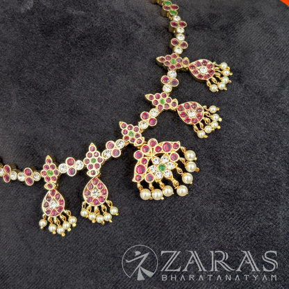 Bharatanatyam Dance Premium Jewellery - Leaf & Thilagam Necklace PG Kemp Beads