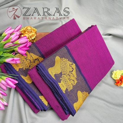 Bharatanatyam Dance Practice Saree - D Purple with Purple Salangai Border