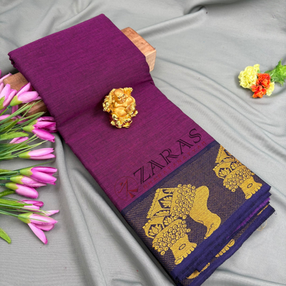 Bharatanatyam Dance Practice Saree - D Purple with Purple Salangai Border