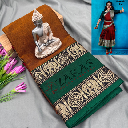 Ready-to-wear Dance Practice Sarees – Pre-Stitched (Set of 3 Pcs – Skirt, Pallu & Side Fan without Blouse) D Elephant