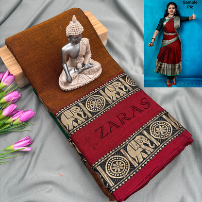 Ready-to-wear Dance Practice Sarees – Pre-Stitched (Set of 3 Pcs – Skirt, Pallu & Side Fan without Blouse) D Elephant