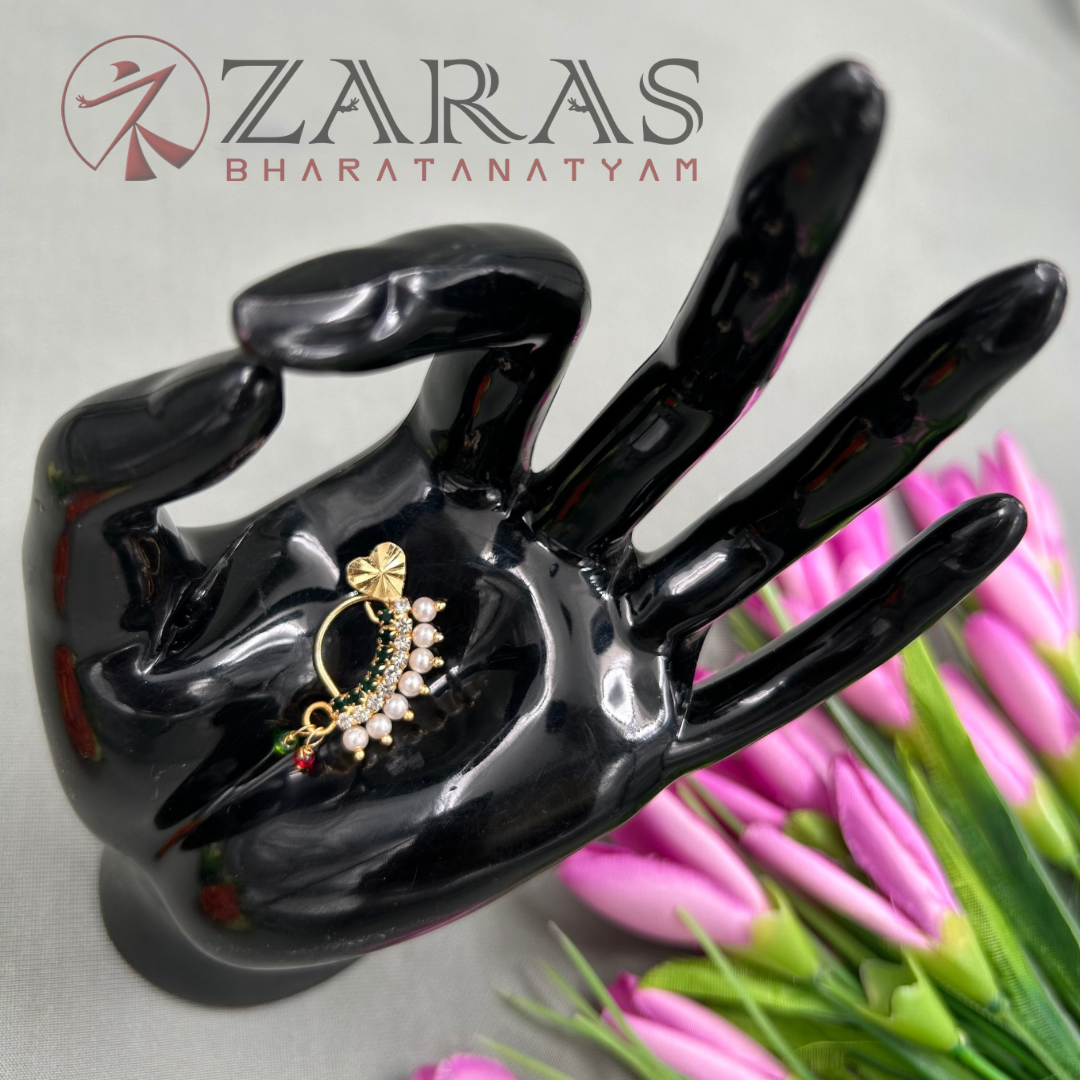 Bharatanatyam Dance Jewellery - Manga Nathu Multi Stone (Left Side)
