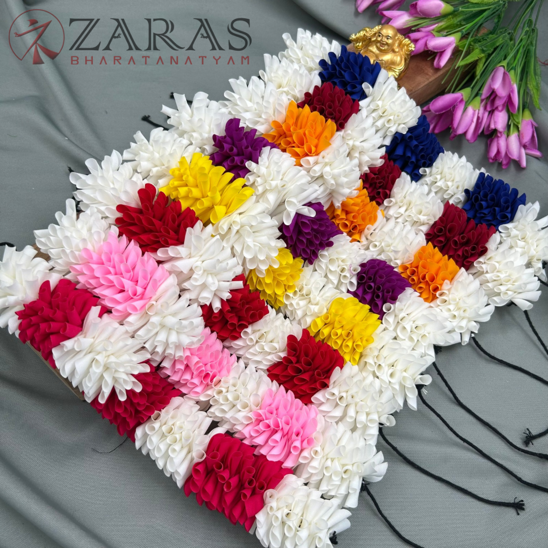 Bharatanatyam Dance Cloth Flower Round D Folded – Single (Mixed Colours)