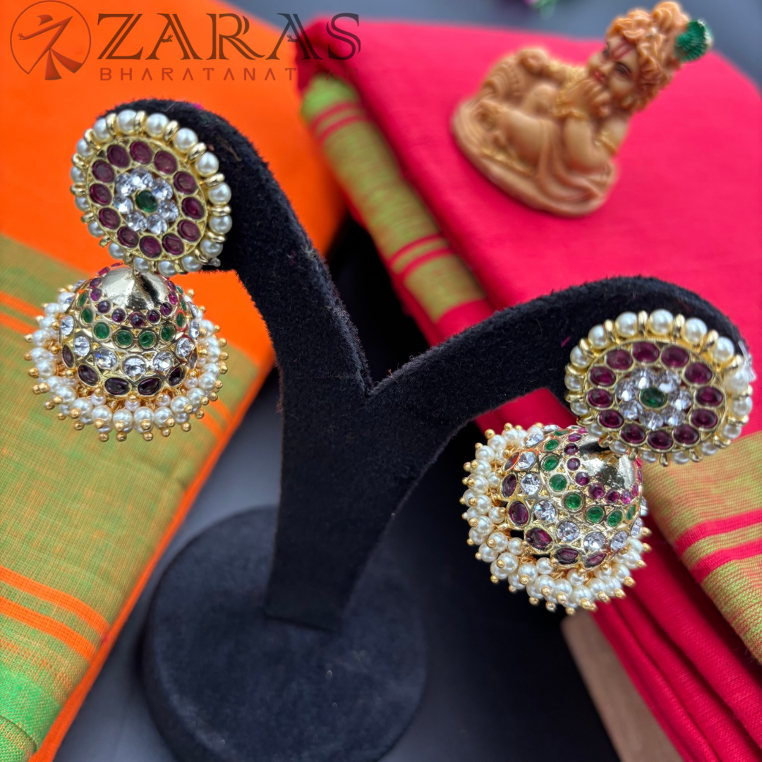 Bharatanatyam Dance Premium Jewellery - Jimiki with Kammal 4L PG Kemp Beads