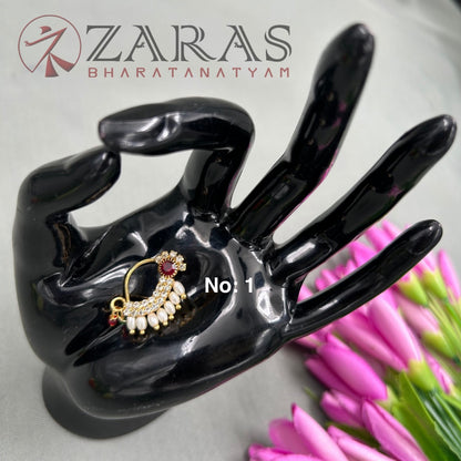 Bharatanatyam Dance Jewellery - Manga Nathu Multi Stone (Left Side)