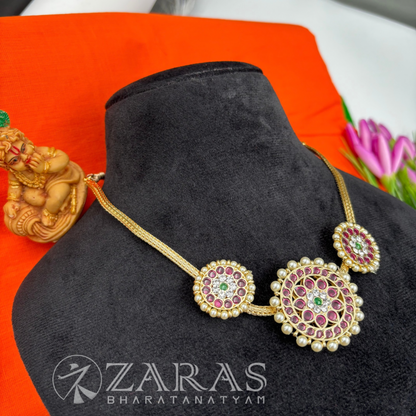 Bharatanatyam Dance Premium Jewellery - Sun Round Necklace PG Kemp Beads