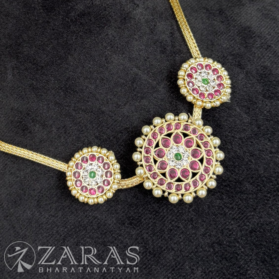 Bharatanatyam Dance Premium Jewellery - Sun Round Necklace PG Kemp Beads