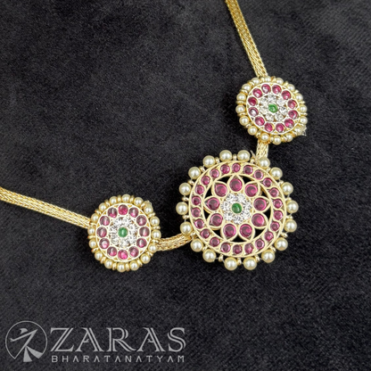 Bharatanatyam Dance Premium Jewellery - Sun Round Necklace PG Kemp Beads