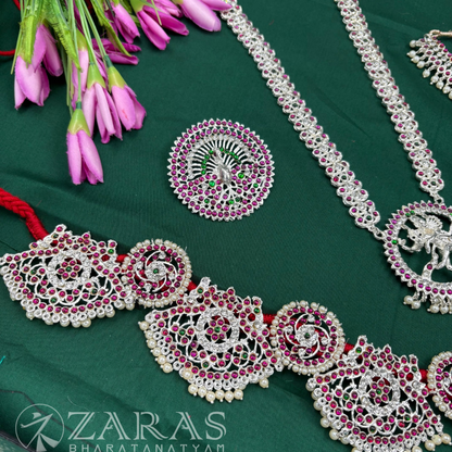 Bharatanatyam Dance Silver Jewellery - Full Set Nadaraj & Padak Sow PG Kemp CS