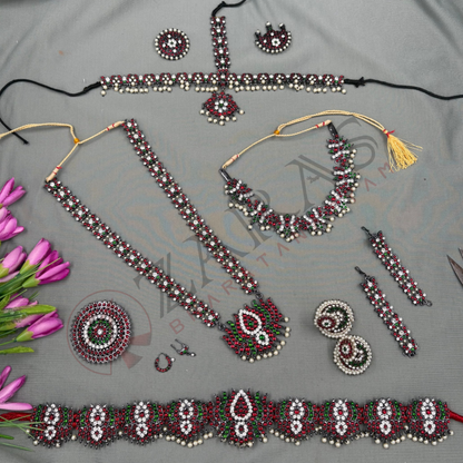Bharatanatyam Dance Jewellery Black - Lotus Full Set Kemp RGSl