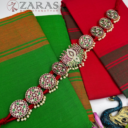 Bharatanatyam Dance Premium Jewellery - Lotus PG Kemp CS Hip Belt (Ottiyanam)