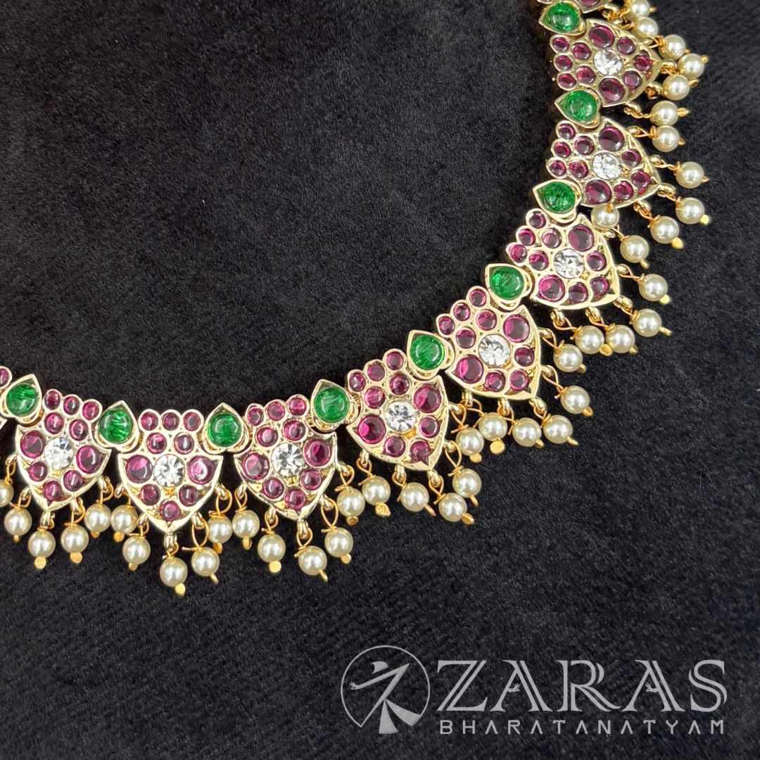 Bharatanatyam Dance Premium Jewellery - Leaf Necklace PG Kemp Beads