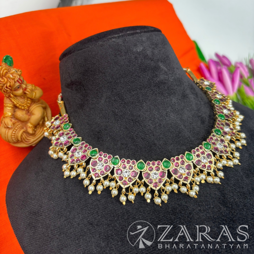 Bharatanatyam Dance Premium Jewellery - Leaf Necklace PG Kemp Beads