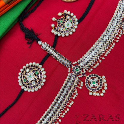 Bharatanatyam Dance Premium Jewellery - Headset Sow Leaf PG Kemp Beads CS