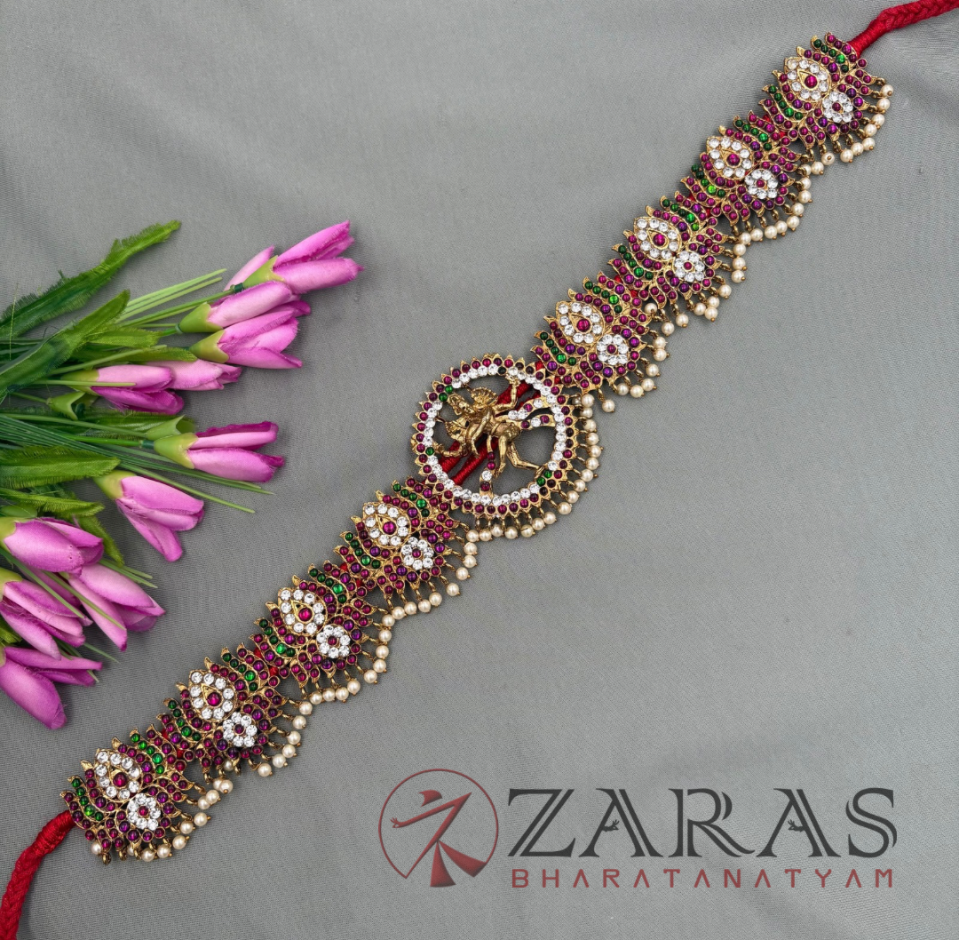 Bharatanatyam Dance Alankara Jewellery - Nataraj & Lotus PG Kemp CS Hip Belt (Ottiyanam)