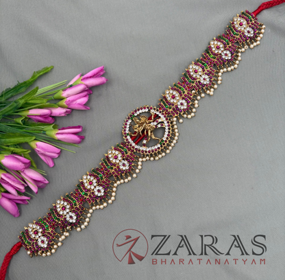 Bharatanatyam Dance Alankara Jewellery - Nataraj & Lotus PG Kemp CS Hip Belt (Ottiyanam)