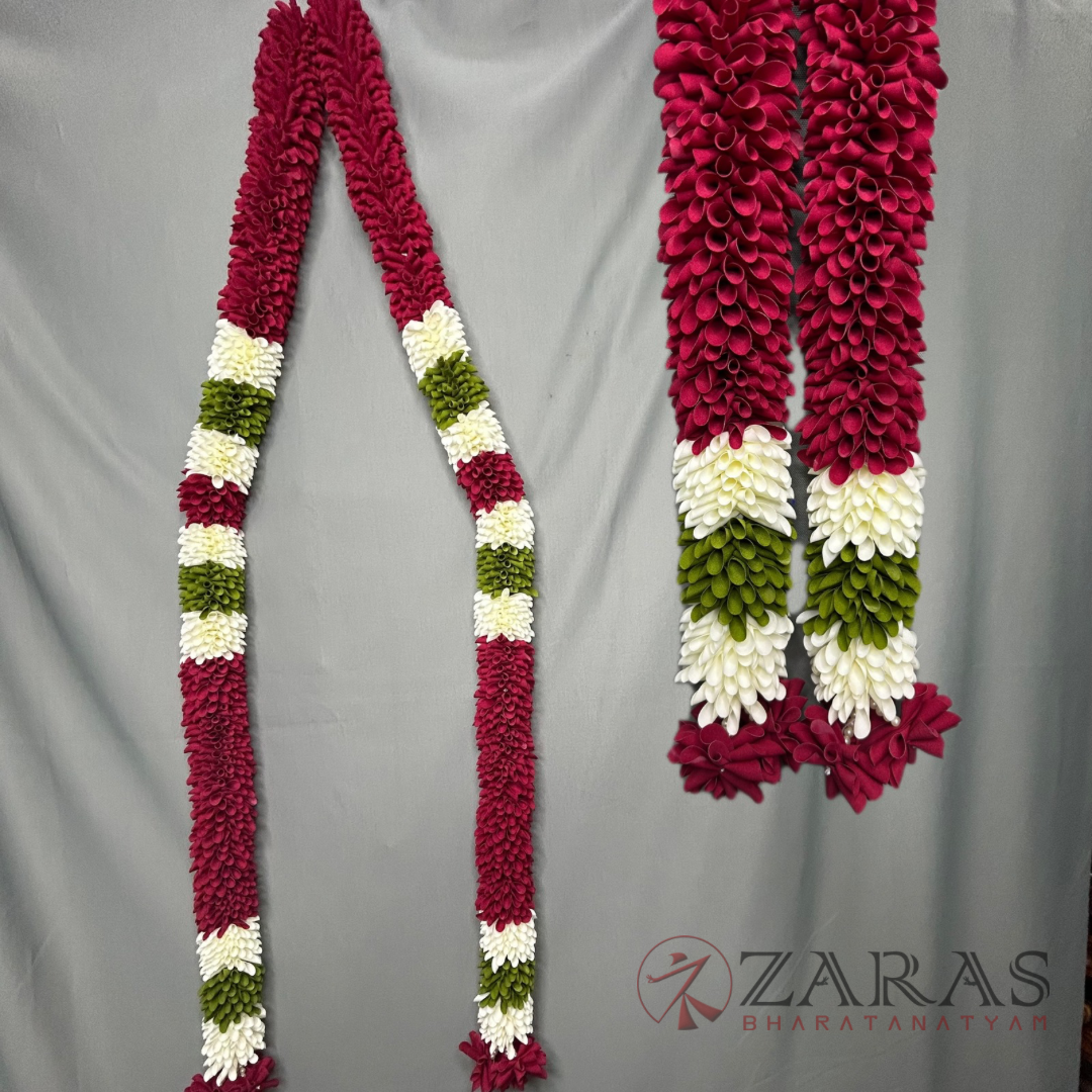 Bharatanatyam Dance Cloth Aandaal Maalai / Haaram – Mixed Colours (Each Side 1 meter / 40 inch Length)
