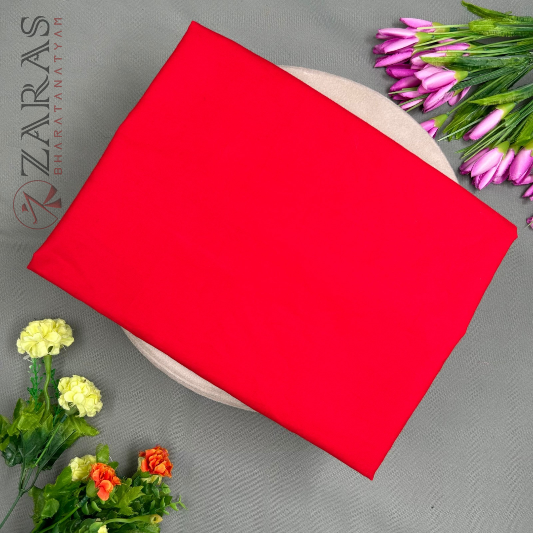 Bharatanatyam Dance Blouse Material (Cotton) -  Red Plain (0.95 Meter)