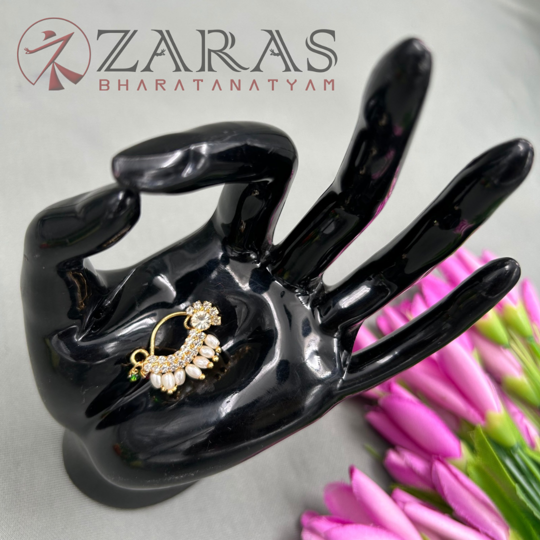 Bharatanatyam Dance Jewellery - Manga Nathu Multi Stone (Left Side)