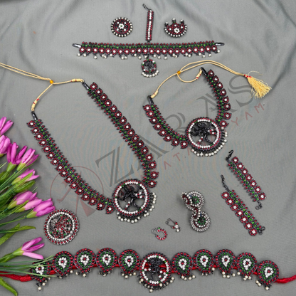 Bharatanatyam Dance Jewellery Black - Manga & Nadaraj Full Set Kemp RGSl