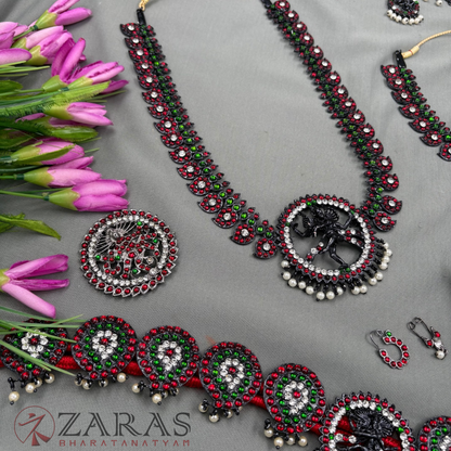 Bharatanatyam Dance Jewellery Black - Manga & Nadaraj Full Set Kemp RGSl