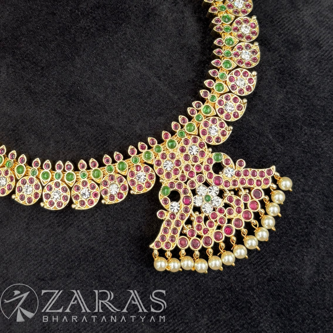 Bharatanatyam Dance Premium Jewellery - Manga Necklace PG Kemp Beads 2mm