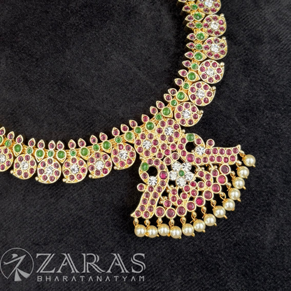 Bharatanatyam Dance Premium Jewellery - Manga Necklace PG Kemp Beads 2mm