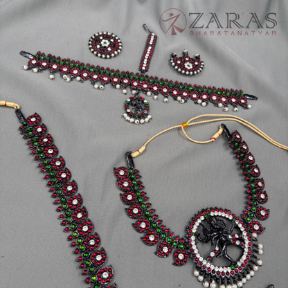 Bharatanatyam Dance Jewellery Black - Manga & Nadaraj Full Set Kemp RGSl