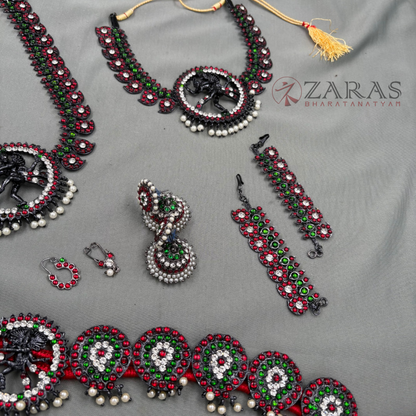 Bharatanatyam Dance Jewellery Black - Manga & Nadaraj Full Set Kemp RGSl