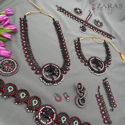 Bharatanatyam Dance Jewellery Black - Manga & Nadaraj Full Set Kemp RGSl