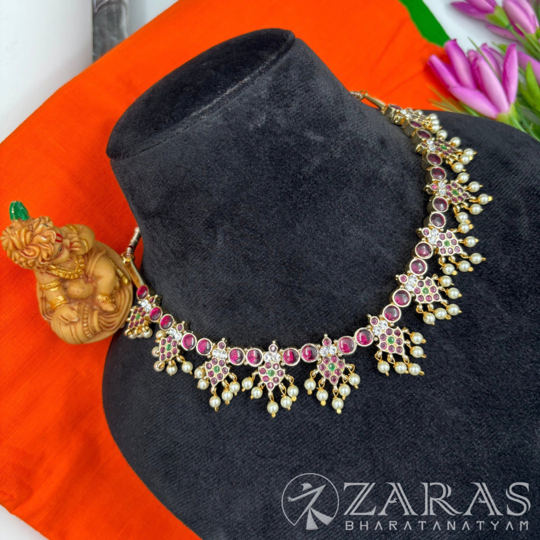 Bharatanatyam Dance Premium Jewellery - Leaf Necklace PG Kemp Beads