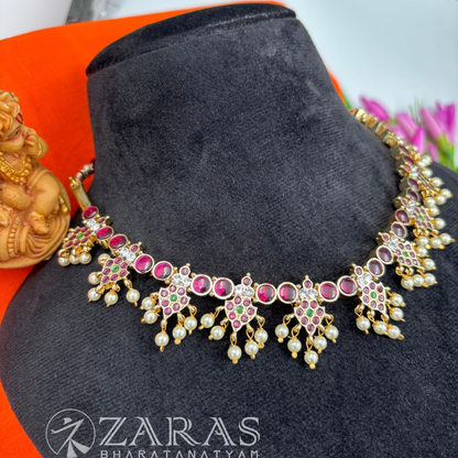 Bharatanatyam Dance Premium Jewellery - Leaf Necklace PG Kemp Beads