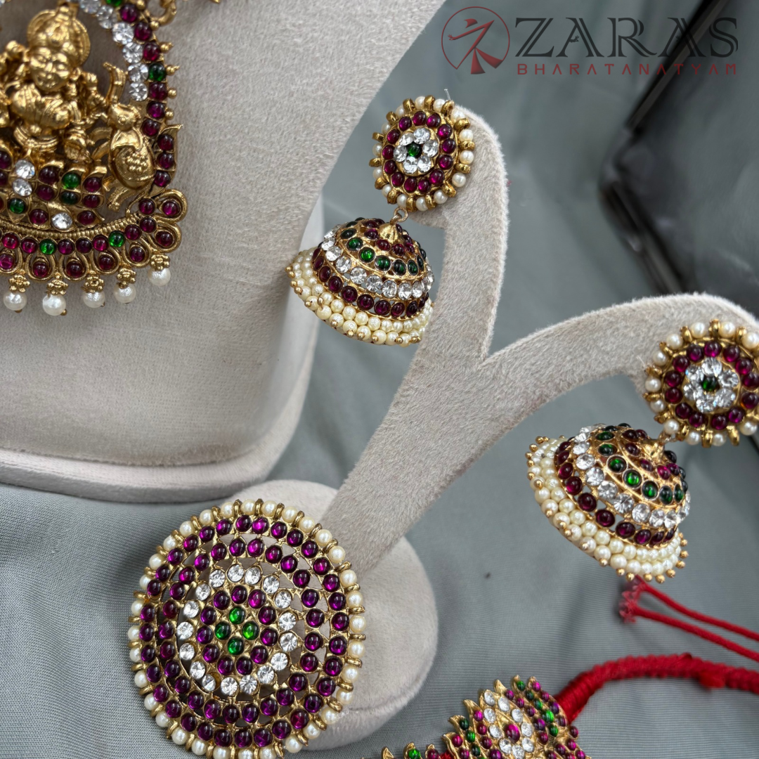 Bharatanatyam Dance Jewellery Alankara (Mehandi) Full set - Lakshmi & Lotus Design PG Kemp CS
