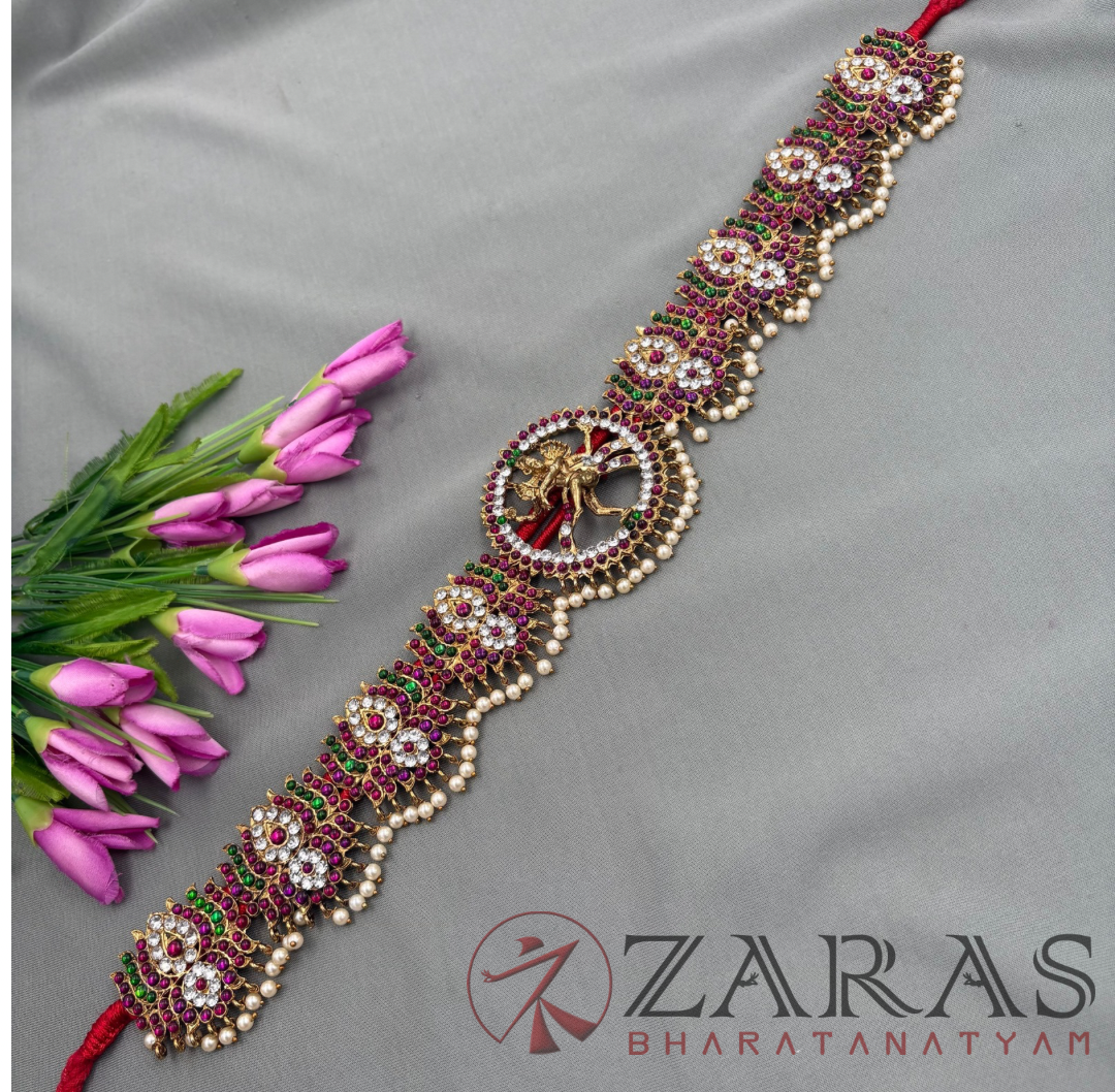 Bharatanatyam Dance Alankara Jewellery - Nataraj & Lotus PG Kemp CS Hip Belt (Ottiyanam)