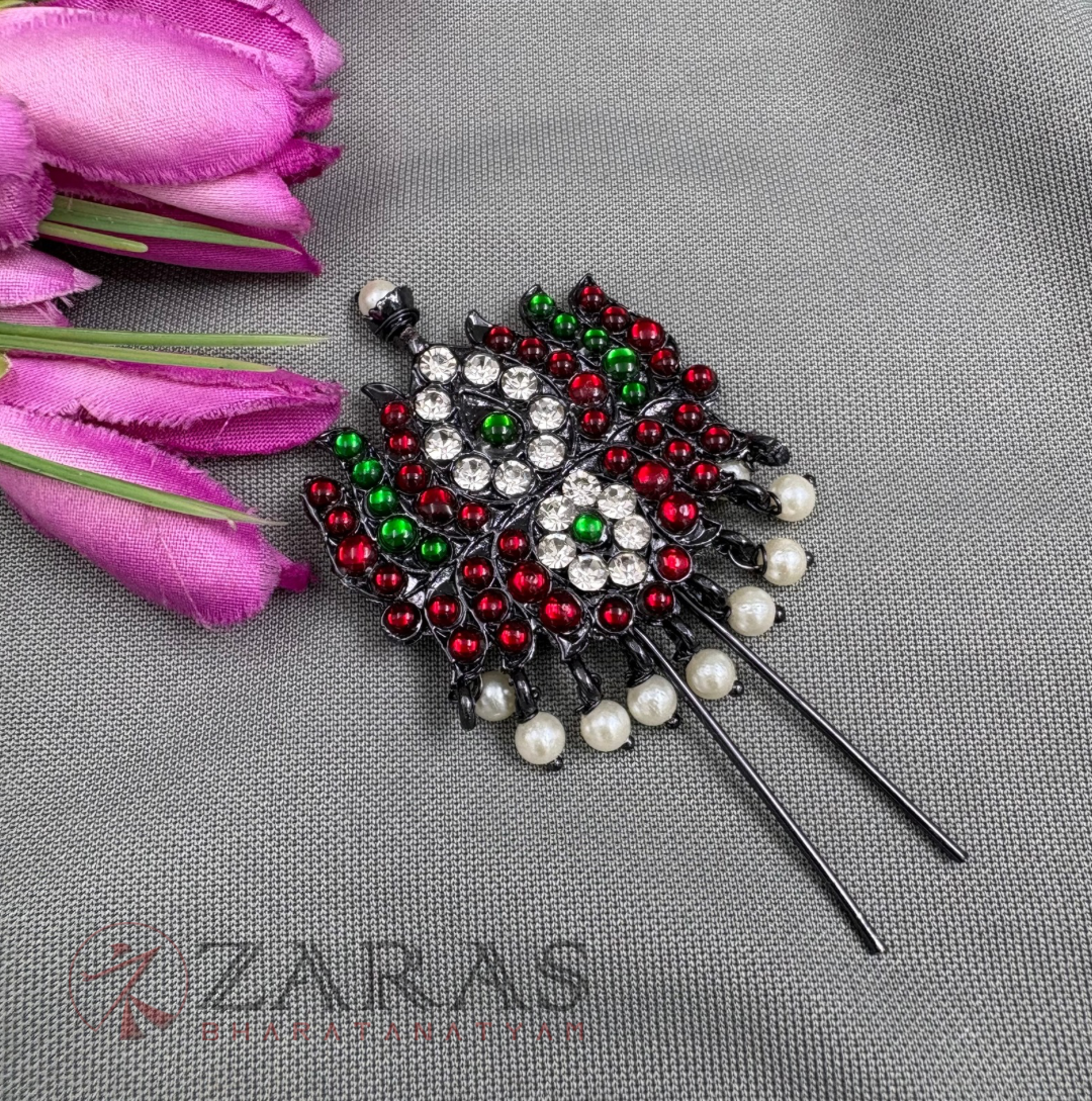 Bharatanatyam Dance Black Jewellery - Lotus Small Head Arch RG Kemp CS