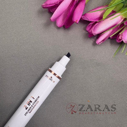 Bharatanatyam Dance Makeup Products - Black Eyeliner & Eyebrow Pen 2 IN 1 (Kiss Beauty)