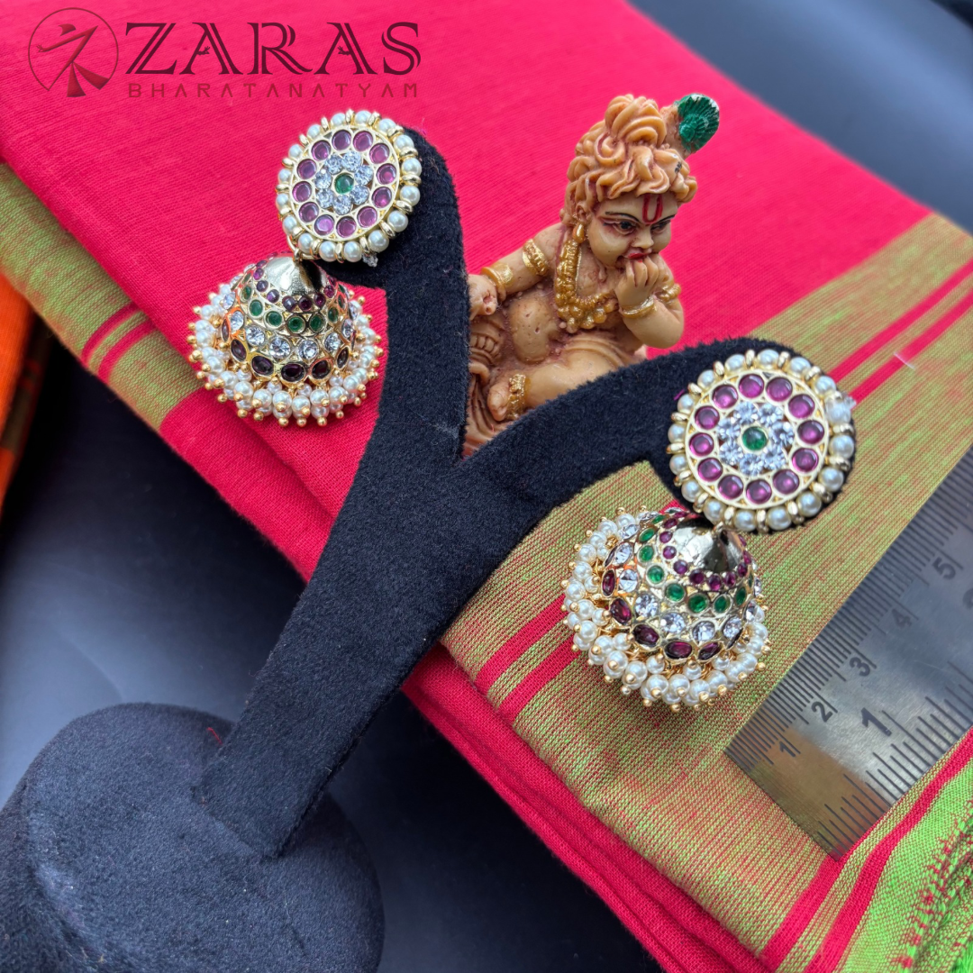 Bharatanatyam Dance Premium Jewellery - Jimiki with Kammal 4L PG Kemp Beads