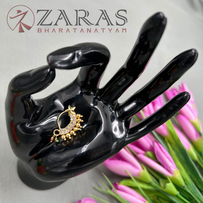 Bharatanatyam Dance Jewellery - Manga Nathu Multi Stone (Left Side)