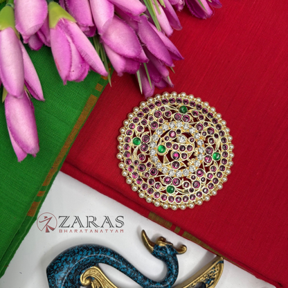 Bharatanatyam Dance Premium Jewellery - Rakodi Flower & Peacock PG Kemp Beads