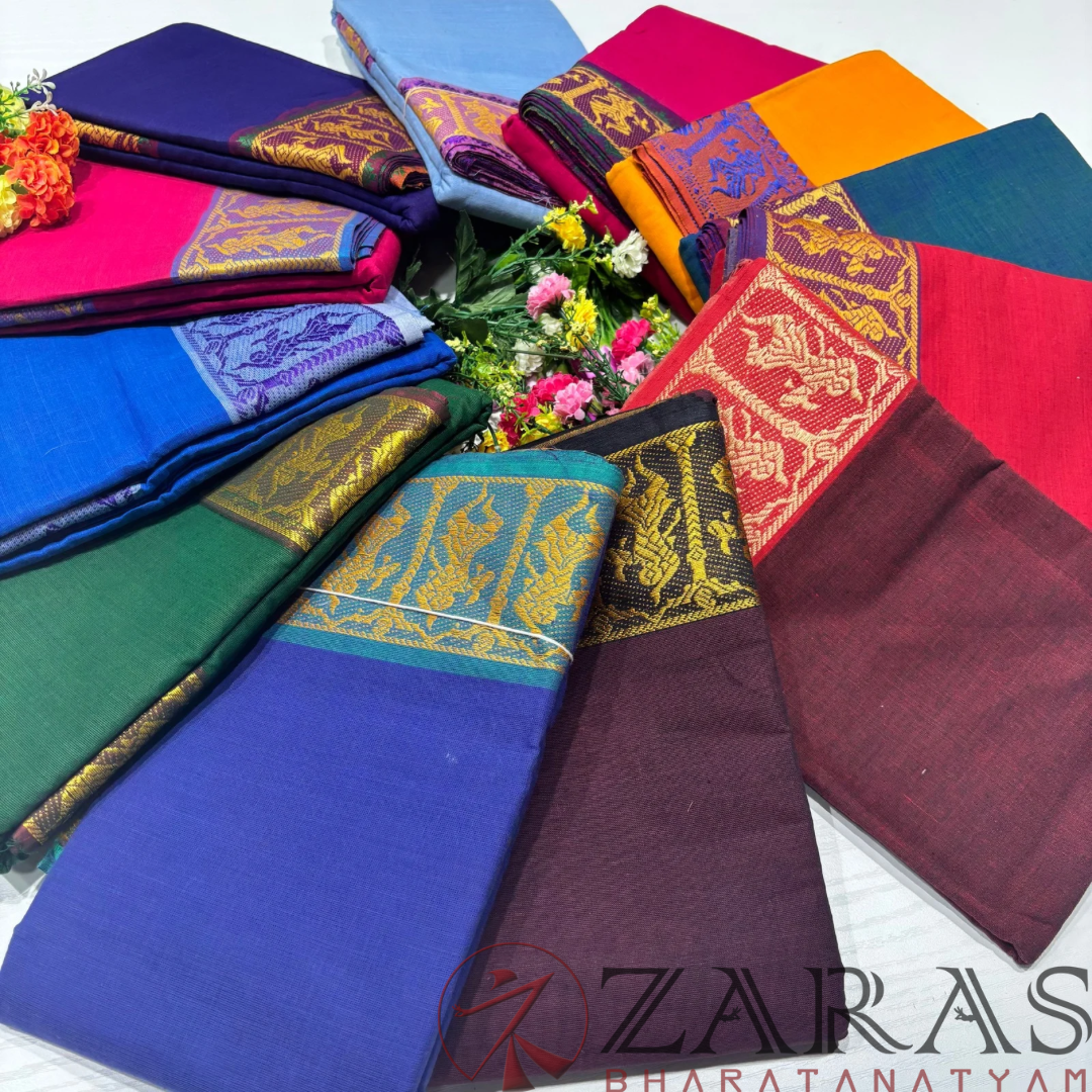 Ready-to-Wear Dance Practice Sarees – Single Piece (Without Blouse & Pant) Doll Border