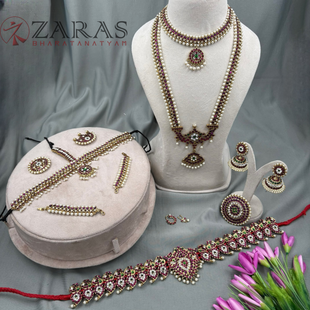 Bharatanatyam Dance Jewellery Alankara (Mehandi) Full set - Manga Design PG Kemp CS