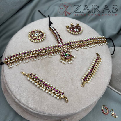 Bharatanatyam Dance Jewellery Alankara (Mehandi) Full set - Manga Design PG Kemp CS