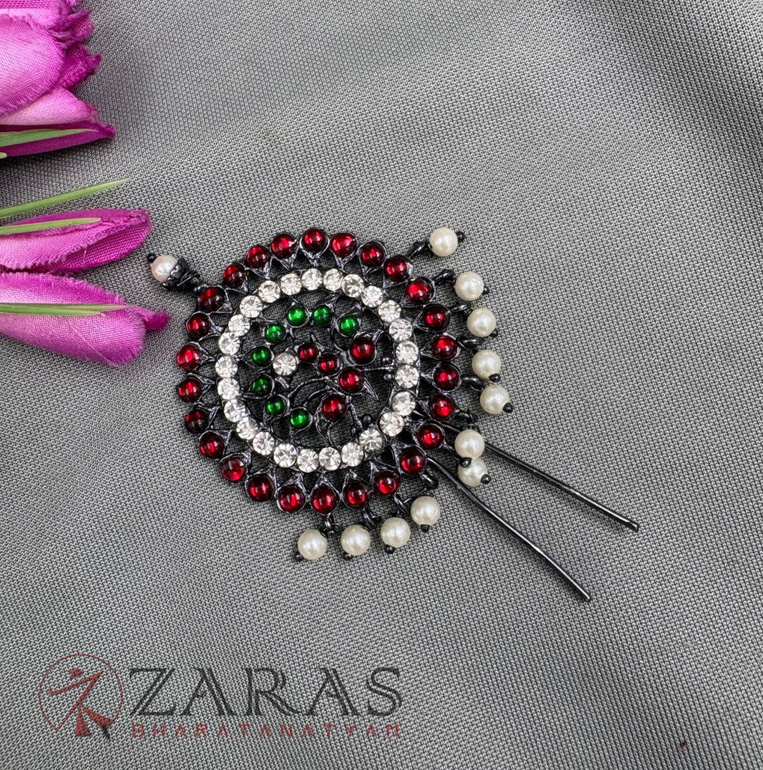 Bharatanatyam Dance Black Jewellery - Flower Small Head Arch RG Kemp CS