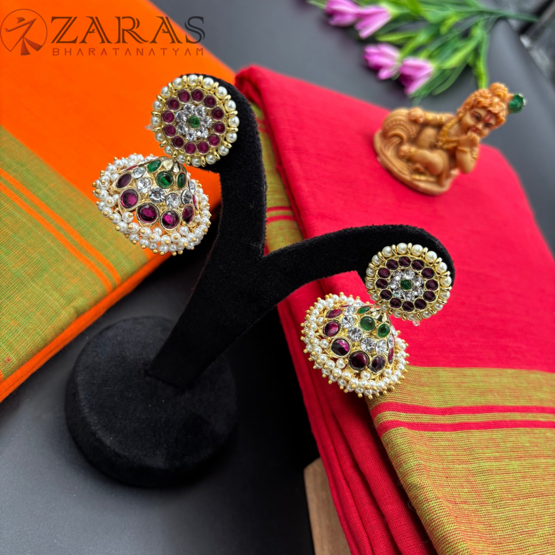 Bharatanatyam Dance Premium Jewellery - Jimiki with Kammal 3L PG Kemp Beads