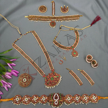 Bharatanatyam Dance Jewellery - Sow & Lotus Full Set RG Kemp CG